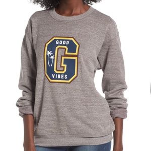 NWOT SubUrban Riot Good Vibes Varsity Sweatshirt